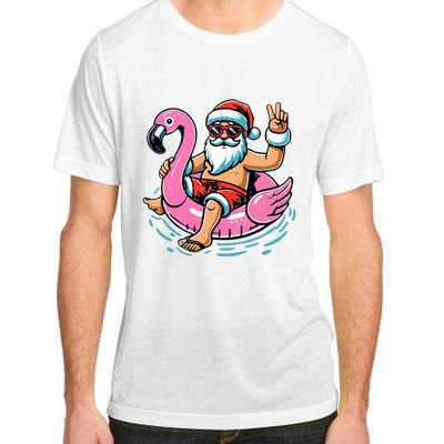 Christmas In July Santa Flamingo Summer Xmas Adult ChromaSoft Performance T-Shirt