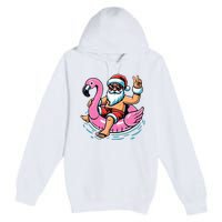 Christmas In July Santa Flamingo Summer Xmas Premium Pullover Hoodie