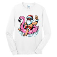 Christmas In July Santa Flamingo Summer Xmas Tall Long Sleeve T-Shirt