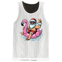 Christmas In July Santa Flamingo Summer Xmas Mesh Reversible Basketball Jersey Tank