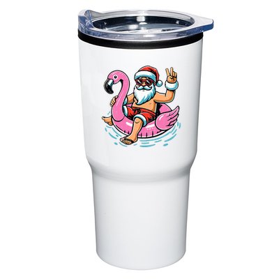 Christmas In July Santa Flamingo Summer Xmas Tumbler