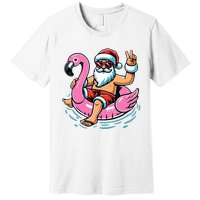 Christmas In July Santa Flamingo Summer Xmas Premium T-Shirt