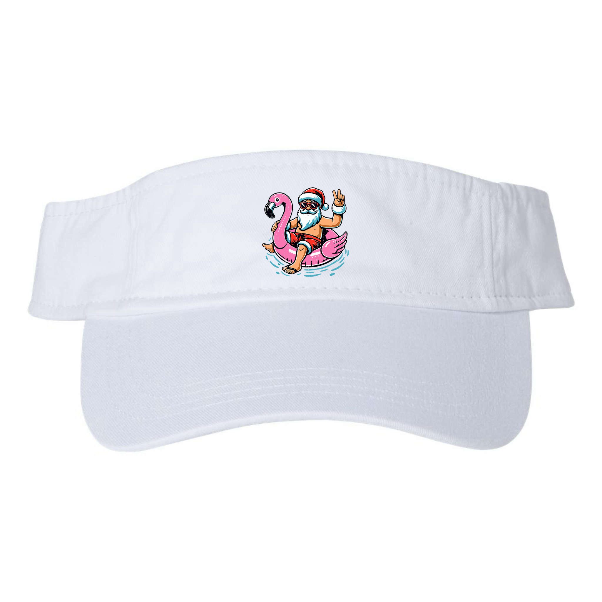 Christmas In July Santa Flamingo Summer Xmas Visor