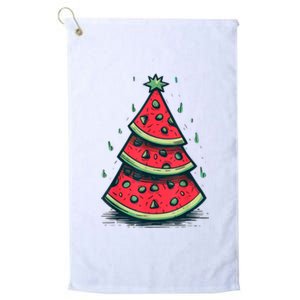 Christmas In July Watermelon Christmas Tree Platinum Collection Golf Towel