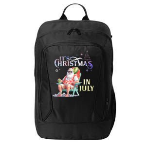 Christmas In July Santa Beach Summer Float Xmas Funny City Backpack