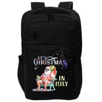 Christmas In July Santa Beach Summer Float Xmas Funny Impact Tech Backpack