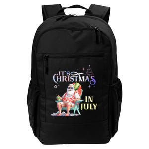 Christmas In July Santa Beach Summer Float Xmas Funny Daily Commute Backpack