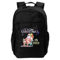 Christmas In July Santa Beach Summer Float Xmas Funny Daily Commute Backpack