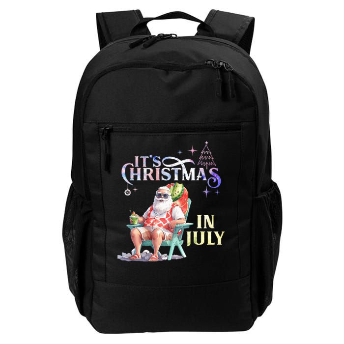 Christmas In July Santa Beach Summer Float Xmas Funny Daily Commute Backpack