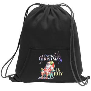 Christmas In July Santa Beach Summer Float Xmas Funny Sweatshirt Cinch Pack Bag