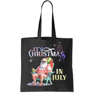 Christmas In July Santa Beach Summer Float Xmas Funny Tote Bag