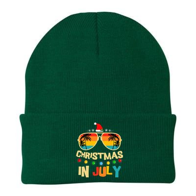 Christmas In July Santa Hat Sunglasses Summer Vacation Xmas Knit Cap Winter Beanie