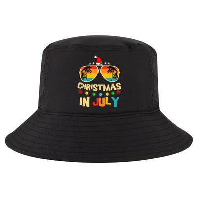 Christmas In July Santa Hat Sunglasses Summer Vacation Xmas Cool Comfort Performance Bucket Hat