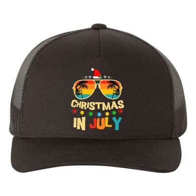 Christmas In July Santa Hat Sunglasses Summer Vacation Xmas Yupoong Adult 5-Panel Trucker Hat