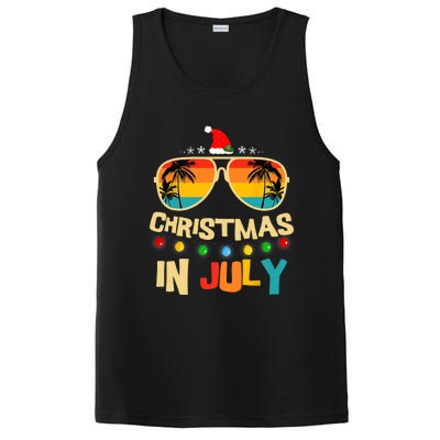 Christmas In July Santa Hat Sunglasses Summer Vacation Xmas PosiCharge Competitor Tank