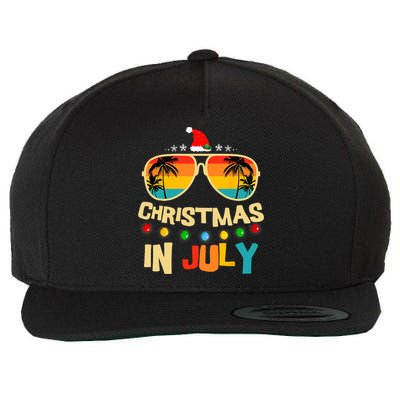 Christmas In July Santa Hat Sunglasses Summer Vacation Xmas Wool Snapback Cap