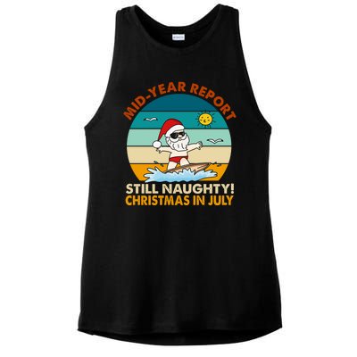 Christmas In July Still Naughty Santa Funny Ladies PosiCharge Tri-Blend Wicking Tank