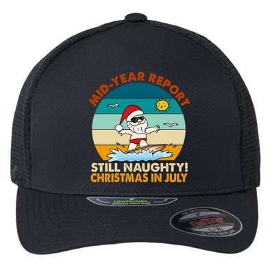 Christmas In July Still Naughty Santa Funny Flexfit Unipanel Trucker Cap