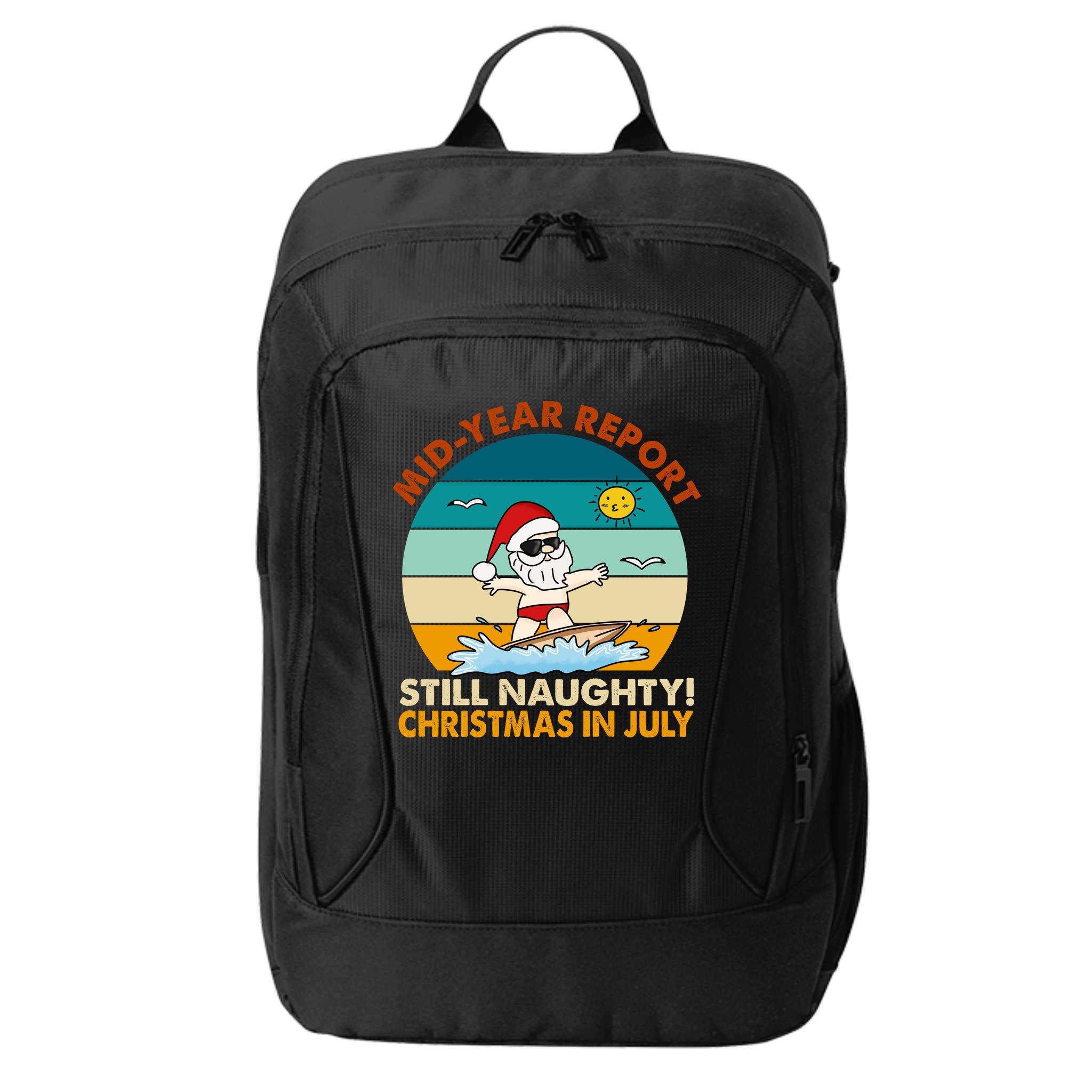 Christmas In July Still Naughty Santa Funny City Backpack