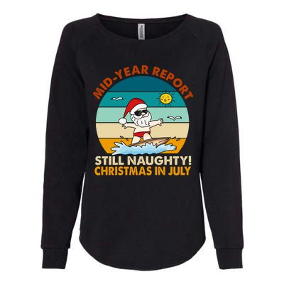 Christmas In July Still Naughty Santa Funny Womens California Wash Sweatshirt