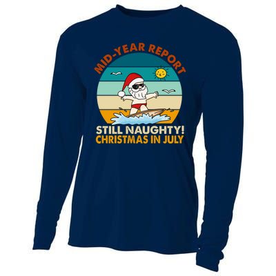 Christmas In July Still Naughty Santa Funny Cooling Performance Long Sleeve Crew