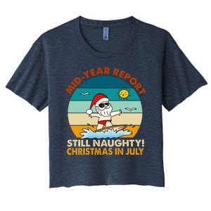 Christmas In July Still Naughty Santa Funny Women's Crop Top Tee