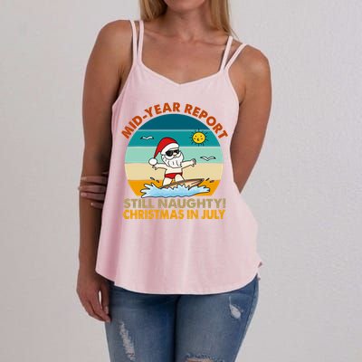 Christmas In July Still Naughty Santa Funny Women's Strappy Tank