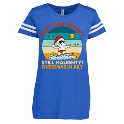 Christmas In July Still Naughty Santa Funny Enza Ladies Jersey Football T-Shirt