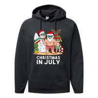 Christmas In July Santa And Friends Xmas Summer Boy Kids Performance Fleece Hoodie