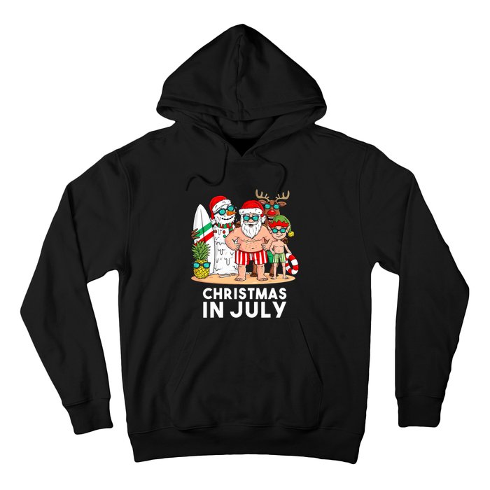 Christmas In July Santa And Friends Xmas Summer Boy Kids Hoodie