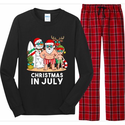 Christmas In July Santa And Friends Xmas Summer Boy Kids Long Sleeve Pajama Set