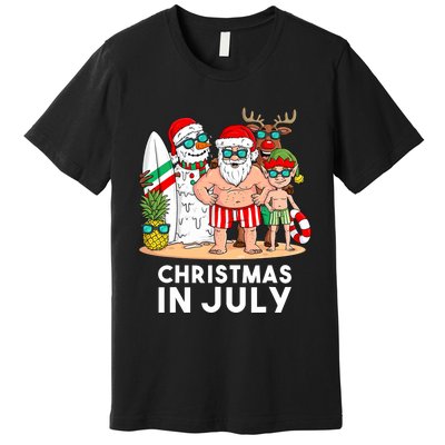 Christmas In July Santa And Friends Xmas Summer Boy Kids Premium T-Shirt