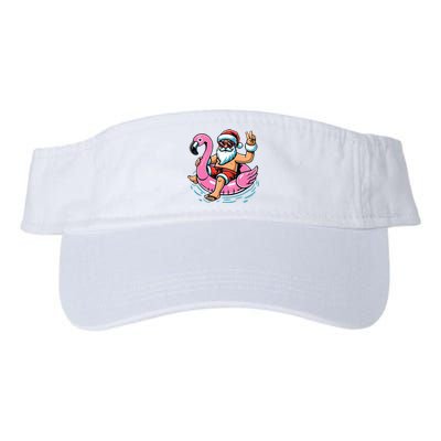 Christmas In July Santa Flamingo Summer Xmas Valucap Bio-Washed Visor