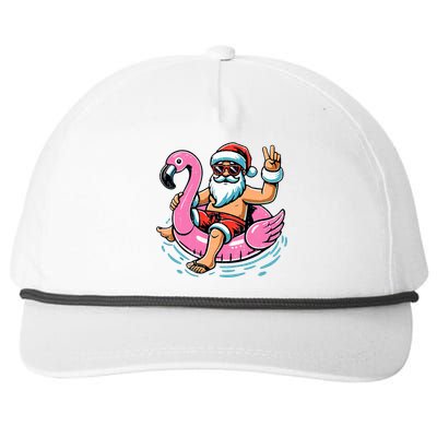 Christmas In July Santa Flamingo Summer Xmas Snapback Five-Panel Rope Hat