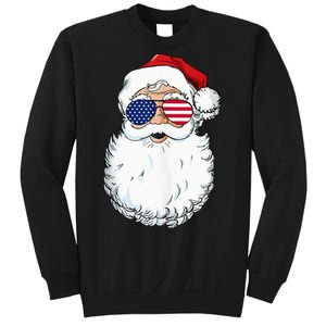 Christmas In July Santa Claus Patriotic USA Sunglasses Sweatshirt