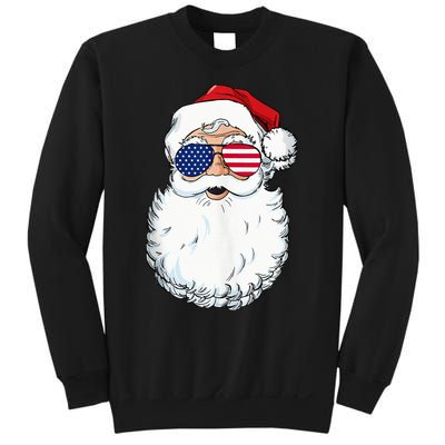 Christmas In July Santa Claus Patriotic USA Sunglasses Sweatshirt