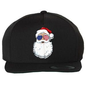 Christmas In July Santa Claus Patriotic USA Sunglasses Wool Snapback Cap