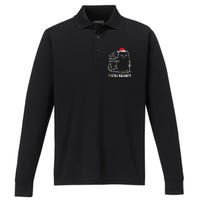 Christmas In July Mid Year Report Still Naughty Santa Cat Performance Long Sleeve Polo