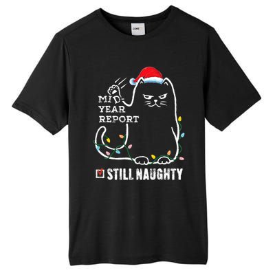 Christmas In July Mid Year Report Still Naughty Santa Cat Tall Fusion ChromaSoft Performance T-Shirt