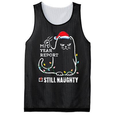 Christmas In July Mid Year Report Still Naughty Santa Cat Mesh Reversible Basketball Jersey Tank