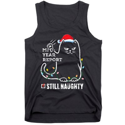 Christmas In July Mid Year Report Still Naughty Santa Cat Tank Top