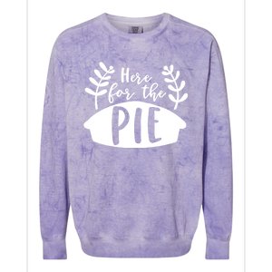 Cute Im Just Here For The Pie Thanksgiving Pumpkin Spice Cool Gift Colorblast Crewneck Sweatshirt