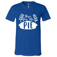 Cute Im Just Here For The Pie Thanksgiving Pumpkin Spice Cool Gift V-Neck T-Shirt