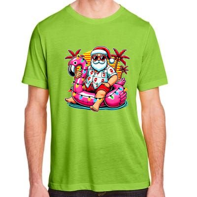 Christmas In July Santa Flamingo Float Summer Xmas Adult ChromaSoft Performance T-Shirt