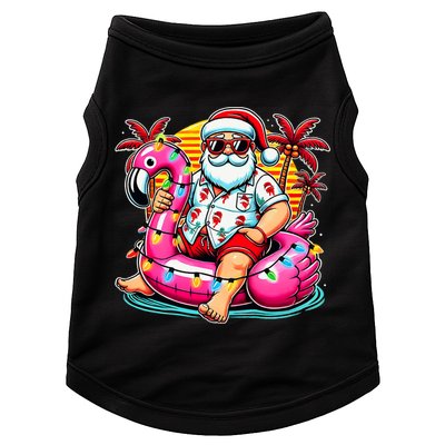 Christmas In July Santa Flamingo Float Summer Xmas Doggie Tank