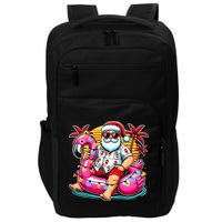 Christmas In July Santa Flamingo Float Summer Xmas Impact Tech Backpack