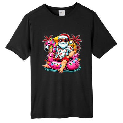 Christmas In July Santa Flamingo Float Summer Xmas Tall Fusion ChromaSoft Performance T-Shirt