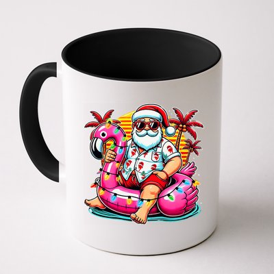 Christmas In July Santa Flamingo Float Summer Xmas Mug