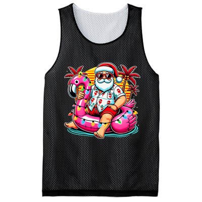 Christmas In July Santa Flamingo Float Summer Xmas Mesh Reversible Basketball Jersey Tank