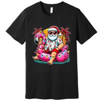 Christmas In July Santa Flamingo Float Summer Xmas Premium T-Shirt